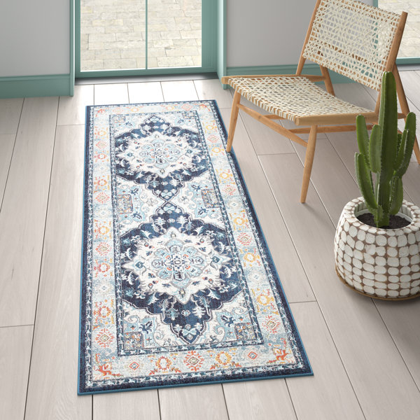 Mistana™ Osias Oriental Blue/Beige/Orange Area Rug & Reviews Wayfair